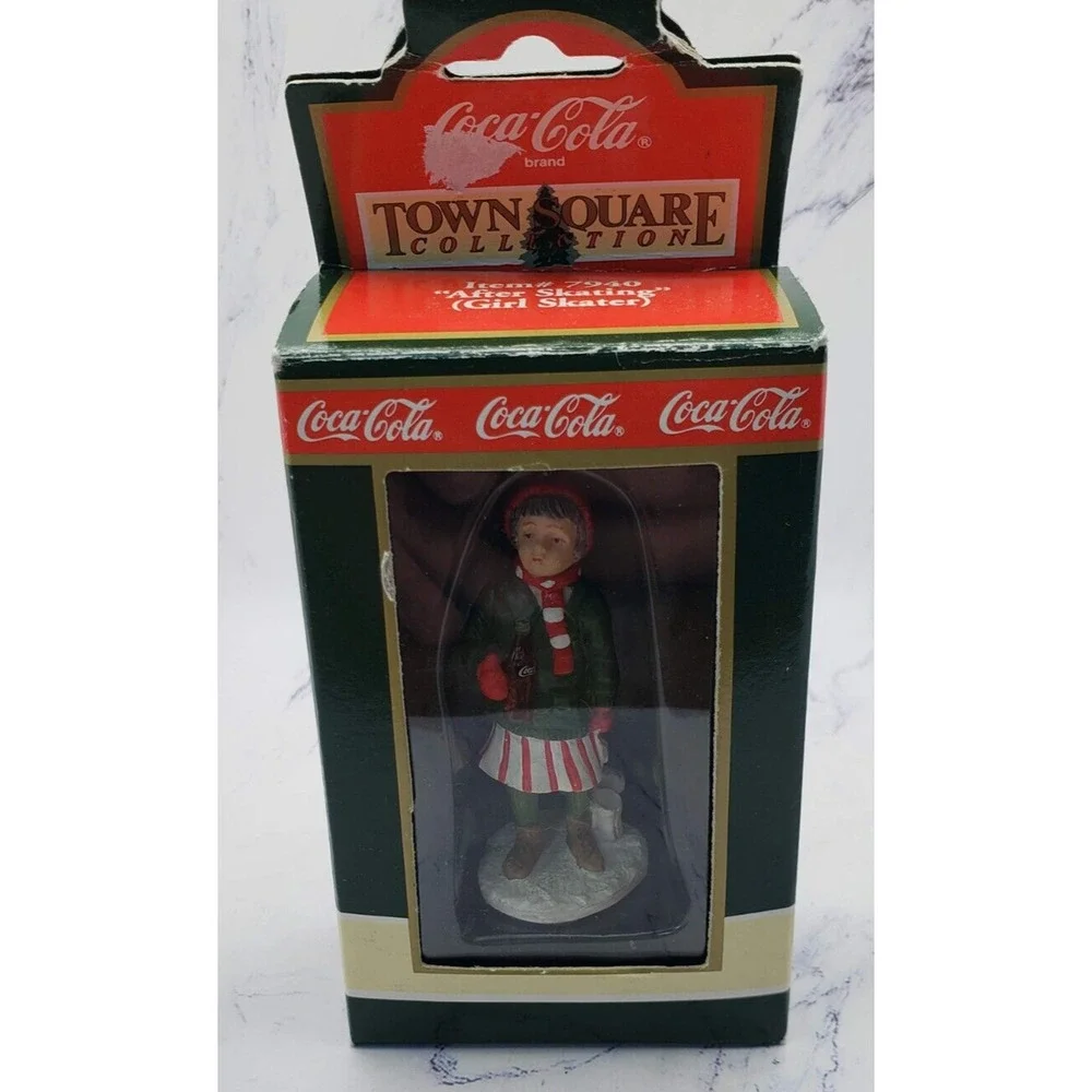 Coca Cola Town Square Village Accessory After Skating Girl With Ice Skates